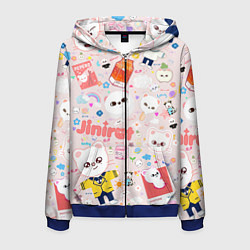 Толстовка 3D на молнии мужская Skzoo Jinniret pattern cartoon avatar, цвет: 3D-синий