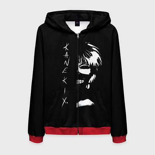 Мужская толстовка на молнии Tokyo Ghoul Kaneki Ken - anime / 3D-Красный – фото 1