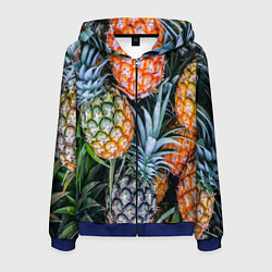 Мужская толстовка на молнии Фон из ананасов