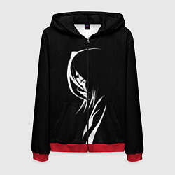 Толстовка 3D на молнии мужская Силуэт девушки Кучики Рукия, цвет: 3D-красный