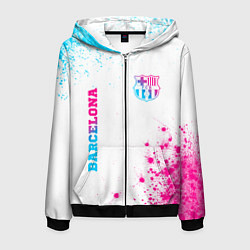 Мужская толстовка на молнии Barcelona neon gradient style: надпись, символ