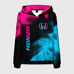 Мужская толстовка на молнии Honda - neon gradient: надпись, символ