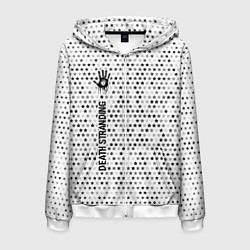 Толстовка 3D на молнии мужская Death Stranding glitch на светлом фоне: по-вертика, цвет: 3D-белый