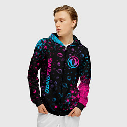 Толстовка 3D на молнии мужская Dongfeng - neon gradient: надпись, символ, цвет: 3D-черный — фото 2
