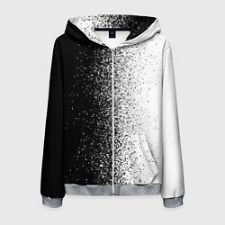 Толстовка 3D на молнии мужская Брызги красок - Черно-белый, цвет: 3D-меланж