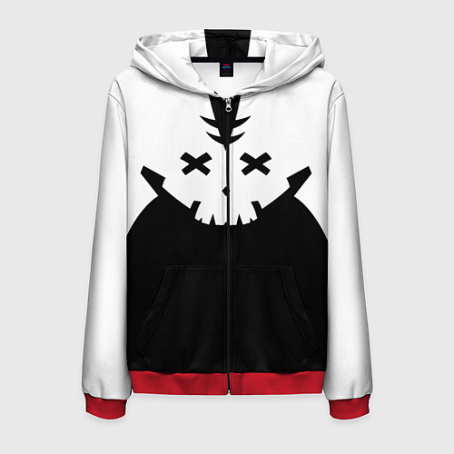 Мужская толстовка на молнии Татуировка Ребекки - ЧБ / 3D-Красный – фото 1