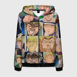 Толстовка 3D на молнии мужская Лицо ГТО, цвет: 3D-черный