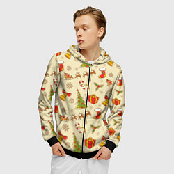 Толстовка 3D на молнии мужская С Новым 2023 Годом, цвет: 3D-черный — фото 2