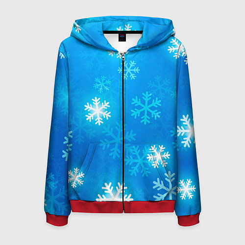 Мужская толстовка на молнии Зима 2023 / 3D-Красный – фото 1