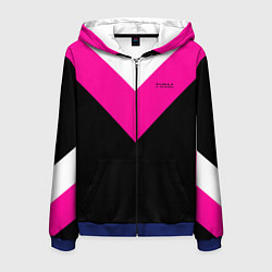 Мужская толстовка на молнии FIRM черный с розовой вставкой
