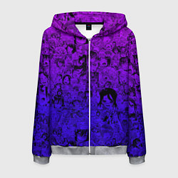 Толстовка 3D на молнии мужская Ахегао яркий градиент, цвет: 3D-меланж