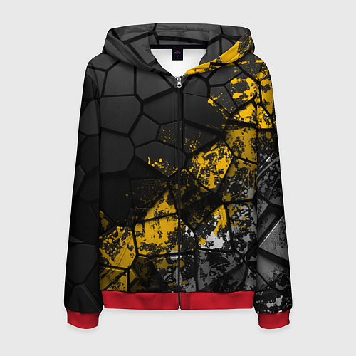 Мужская толстовка на молнии Имперская геометрия / 3D-Красный – фото 1