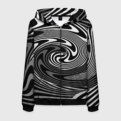 Мужская толстовка на молнии Black and white abstract pattern
