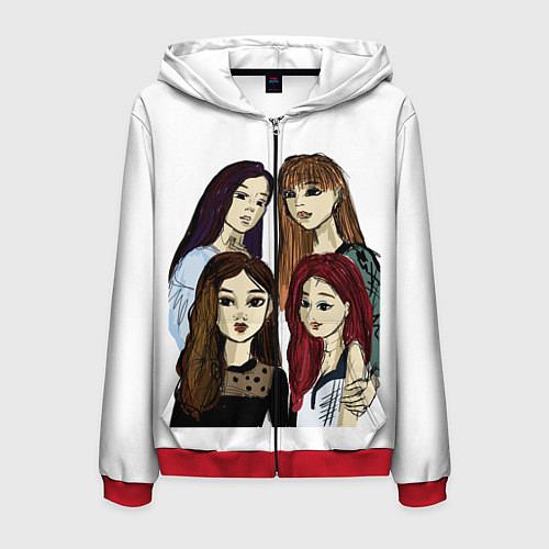 Мужская толстовка на молнии Герлзбенд блэкпинк / 3D-Красный – фото 1