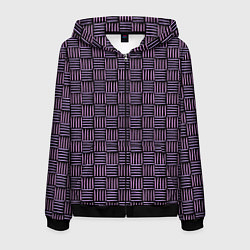 Толстовка 3D на молнии мужская Паттерн из розовых линий, цвет: 3D-черный