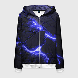 Мужская толстовка на молнии Красивая синяя неоновая лава
