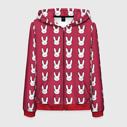 Мужская толстовка на молнии Bunny Pattern red