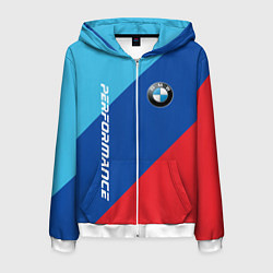 Толстовка 3D на молнии мужская Bmw - m colors, цвет: 3D-белый