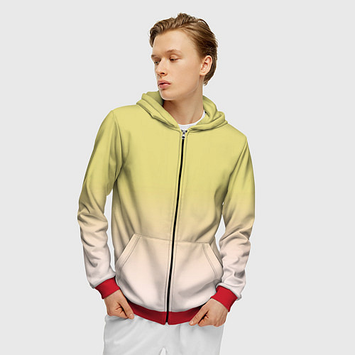 Мужская толстовка на молнии Цветовой градиент / 3D-Красный – фото 3