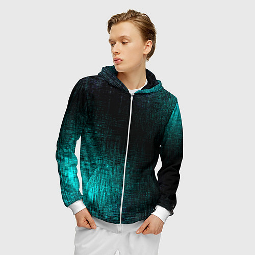 Мужская толстовка на молнии Потёртости красок / 3D-Белый – фото 3