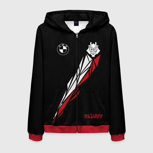 Мужская толстовка на молнии G2 Army / 3D-Красный – фото 1