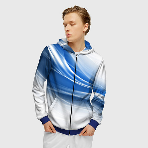 Мужская толстовка на молнии Ледяной поток ветра / 3D-Синий – фото 3