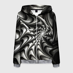 Мужская толстовка на молнии Abstract fractal grey