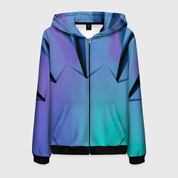 Мужская толстовка на молнии Светлые фигуры и листы