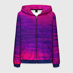 Толстовка 3D на молнии мужская Color radiation, цвет: 3D-синий