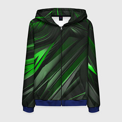 Мужская толстовка на молнии Green black abstract