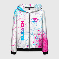 Мужская толстовка на молнии Bleach neon gradient style: надпись, символ