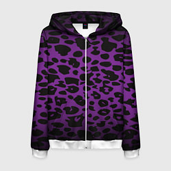 Мужская толстовка на молнии Фиолетовый леопард