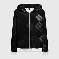 Толстовка 3D на молнии мужская Векторная сетка, цвет: 3D-белый