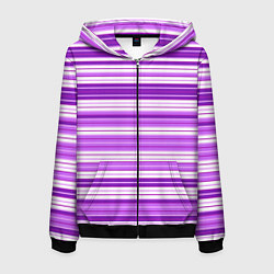Толстовка 3D на молнии мужская Фиолетовые полосы, цвет: 3D-черный