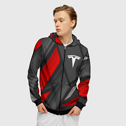 Толстовка 3D на молнии мужская Tesla sports racing, цвет: 3D-черный — фото 2