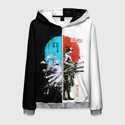 Толстовка 3D на молнии мужская Зоро в инверсии - One Piece, цвет: 3D-меланж