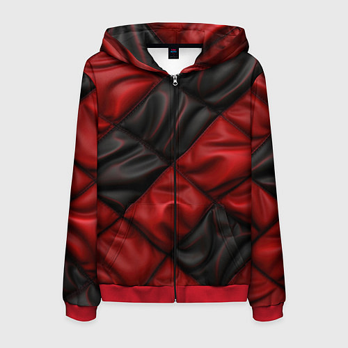 Мужская толстовка на молнии Red black luxury / 3D-Красный – фото 1