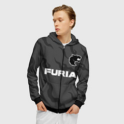 Толстовка 3D на молнии мужская Форма Furia, цвет: 3D-черный — фото 2