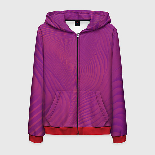Мужская толстовка на молнии Фантазия в пурпурном / 3D-Красный – фото 1