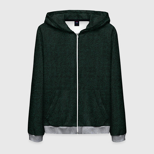 Мужская толстовка на молнии Текстура рябь темно-зелёный / 3D-Меланж – фото 1