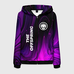 Толстовка 3D на молнии мужская The Offspring violet plasma, цвет: 3D-черный