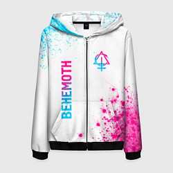 Мужская толстовка на молнии Behemoth neon gradient style: надпись, символ