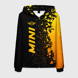 Толстовка 3D на молнии мужская Mini - gold gradient: по-вертикали, цвет: 3D-черный