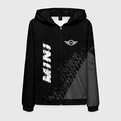 Мужская толстовка на молнии Mini speed на темном фоне со следами шин: надпись,