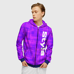 Толстовка 3D на молнии мужская Стиль ИИ, цвет: 3D-синий — фото 2