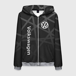 Толстовка 3D на молнии мужская Volkswagen - classic black, цвет: 3D-меланж