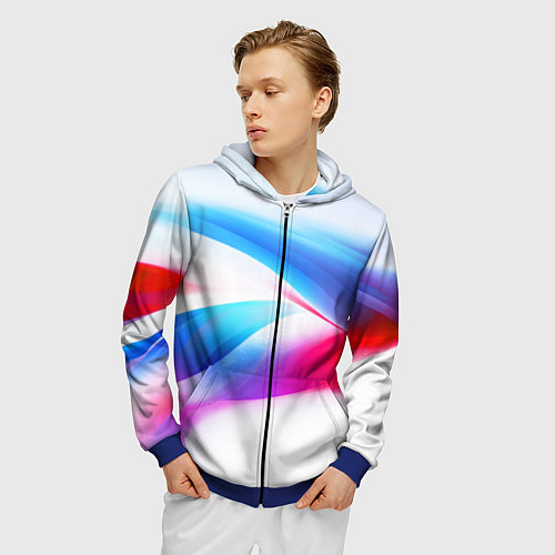 Мужская толстовка на молнии Футболка Россия / 3D-Синий – фото 3