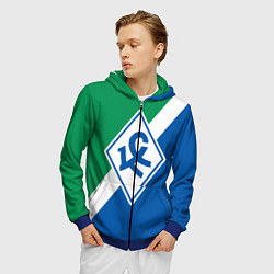 Толстовка 3D на молнии мужская Крылья Советов - Самара, цвет: 3D-синий — фото 2