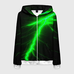 Мужская толстовка на молнии Зеленый разряд молнии