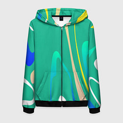 Толстовка 3D на молнии мужская Абстрактное изображение, линии, цвет: 3D-черный